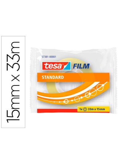 Cinta adhesiva tesa standard 33 mt x 15 mm