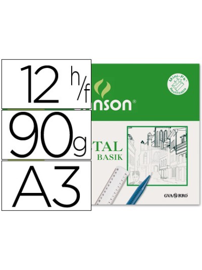 Papel vegetal guarro din a3 90 gr minipack de 12 hojas