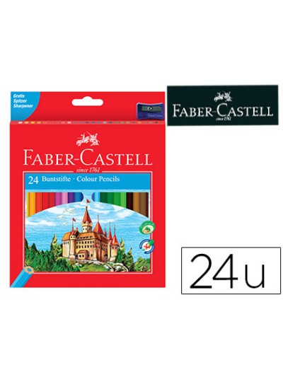 Lapices de colores faber-castell c/ 24 colores hexagonal madera reforestada