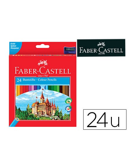 Lapices de colores faber-castell c/ 24 colores hexagonal madera reforestada