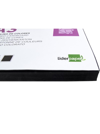 Cartulina liderpapel a3 180g/m2 negro paquete de 100 hojas