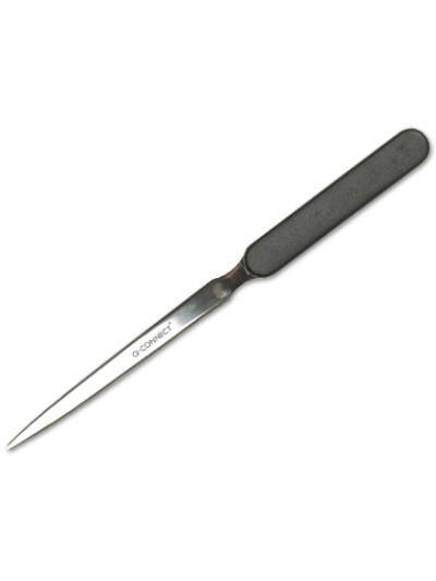 Abrecartas q-connect con mango de plastico negro longitud 190 mm
