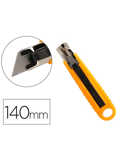 Cuter q-connect plastico ancho de seguridad retractil y con asa para colgar cuchilla 18 mm xd-123 blister 1 unidad