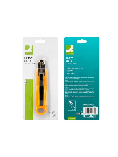 Cuter q-connect plastico ancho de seguridad retractil y con asa para colgar cuchilla 18 mm xd-123 blister 1 unidad
