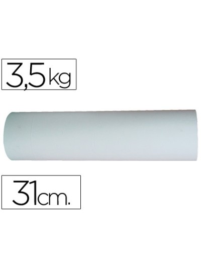 Papel blanco bobina ancho 31 cm longitud 250 mt gramaje 50 gr peso 3,5 kg
