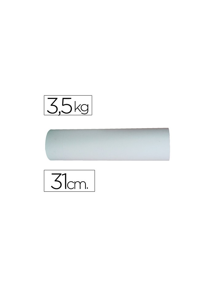 Papel blanco bobina ancho 31 cm longitud 250 mt gramaje 50 gr peso 3,5 kg Papel blanco bobina ancho 31 cm longitud 250 mt gramaje 50 gr peso 3,5 kg