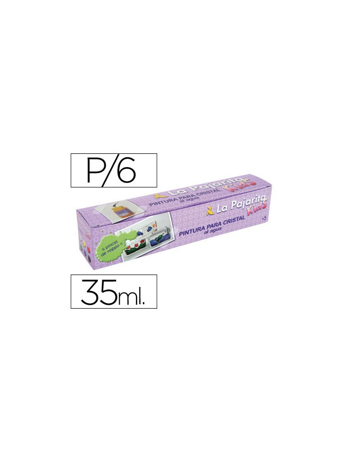 Pintura laca cristal la pajarita kids 35 ml caja de 6 unidades colores surtidos + pincel Pintura laca cristal la pajarita kids 35 ml caja de 6 unidades colores surtidos + pincel