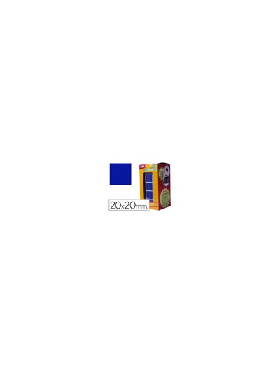 Gomets autoadhesivos cuadrados 20x20 mm azul rollo de 1770 unidades
