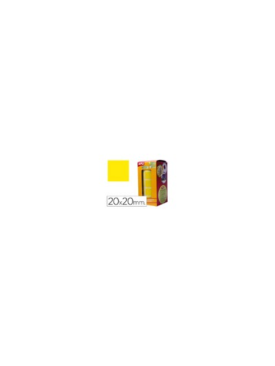 Gomets autoadhesivos cuadrados 20x20 mm amarillo rollo de 1770 unidades