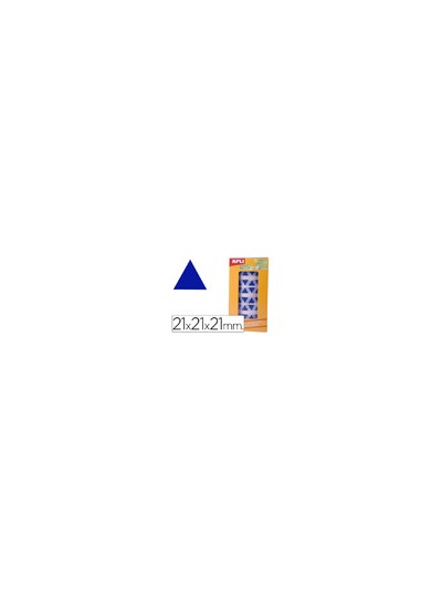 Gomets autoadhesivos triangulares 21x21x21 mm azul rollo de 2832 unidades