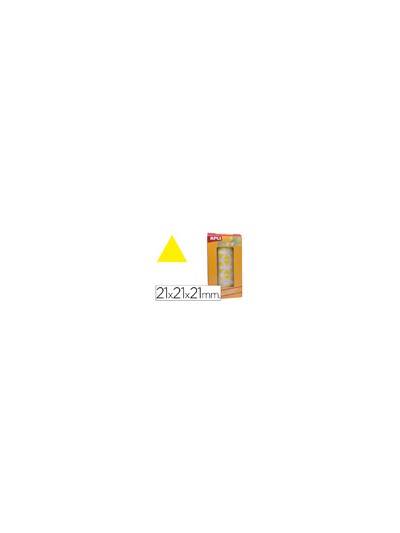 Gomets autoadhesivos triangulares 21x21x21mm amarillo rollo de 2832 unidades