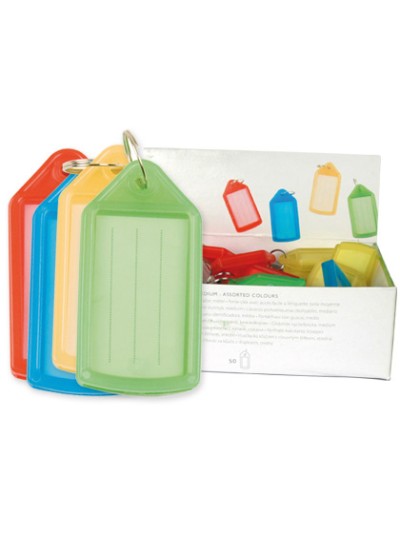 Llavero portaetiquetas q-connect expositor de 40 unidades colores surtidos premium