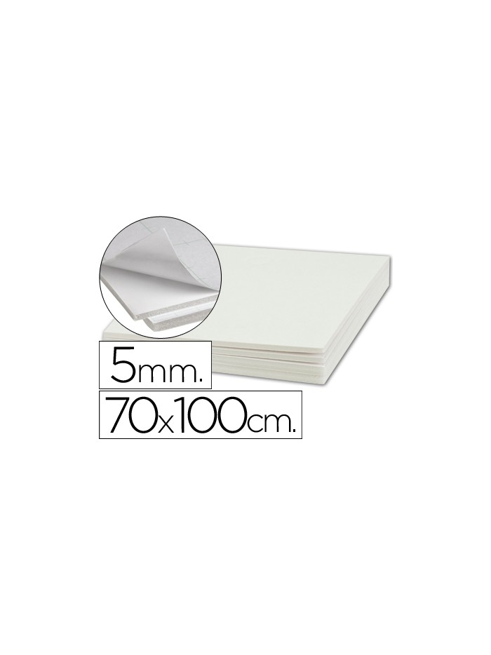 Carton pluma liderpapel blanco adhesivo 1 cara 70x100 cm espesor 5 mm