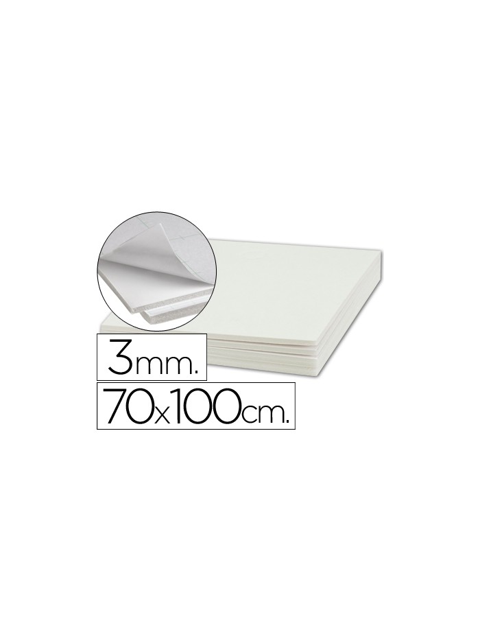 Carton pluma liderpapel blanco adhesivo 1 cara 70x100 cm espesor 3 mm