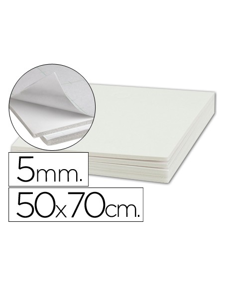 Carton pluma liderpapel blanco adhesivo 1 cara 50x70 cm espesor 5 mm
