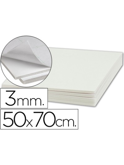 Carton pluma liderpapel blanco adhesivo 1 cara 50x70 cm espesor 3 mm