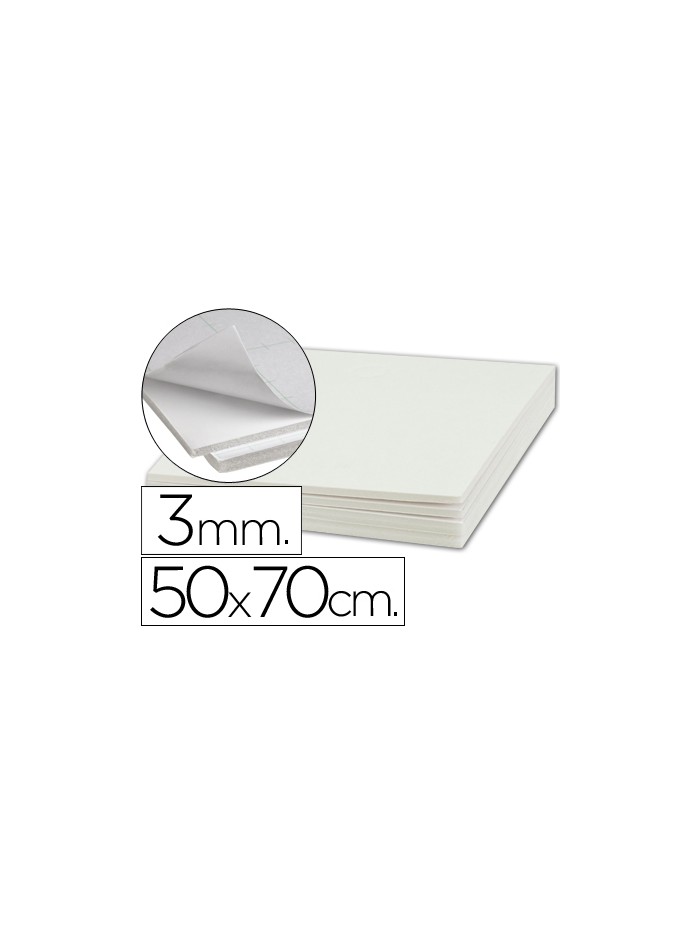 Carton pluma liderpapel blanco adhesivo 1 cara 50x70 cm espesor 3 mm