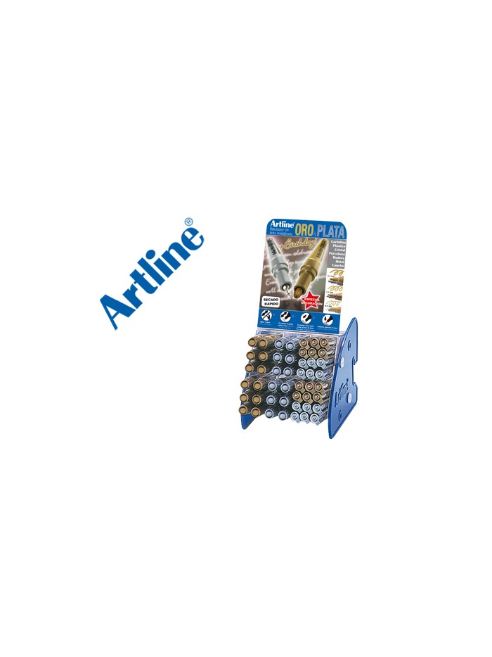 Rotulador artline marcador permanente tinta metalica gama oro y plata ek-900-999 expositor de 48 unidades Rotulador artline marcador permanente tinta metalica gama oro y plata ek-900-999 expositor de 48 unidades