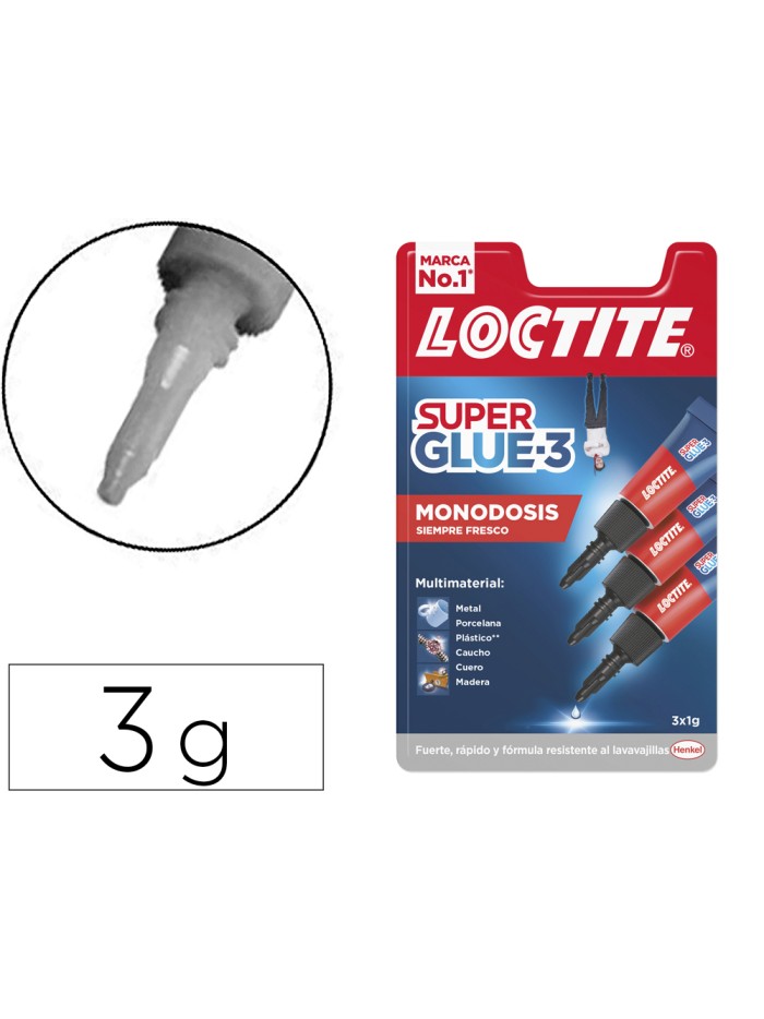 Pegamento loctite super glue 3 1 gr blister mono dosis Pegamento loctite super glue 3 1 gr blister mono dosis