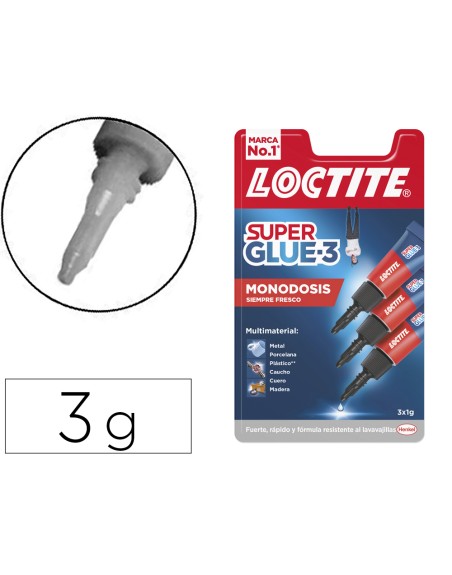 Pegamento loctite super glue 3 1 gr blister mono dosis