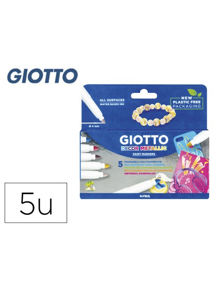 Rotulador giotto decor metal caja de 5 rotuladores
