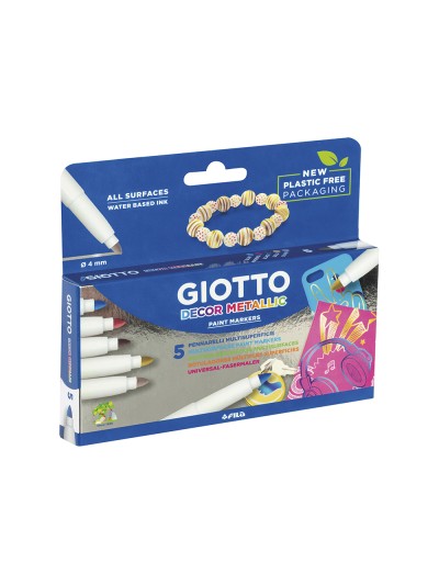 Rotulador giotto decor metal caja de 5 rotuladores
