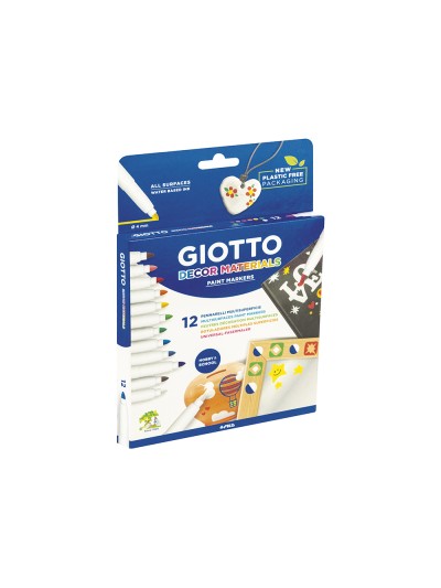 Rotulador giotto decor materials -caja de 12 colores surtidos