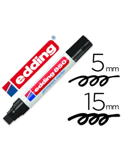Rotulador edding marcador permanente 850 negro punta biselada 5-15 mm recargable