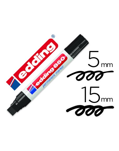 Rotulador edding marcador permanente 850 negro punta biselada 5-15 mm recargable
