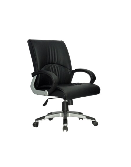 Silla de direccion q-connect con respaldo medio regulable altura 900+85mm alto 500mm ancho y 500mm prof color negro