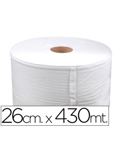 Papel secamanos industrial 26 cms de ancho x 400 mts aprox diametro 33,5 cm para el dispensador 46826