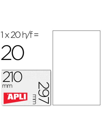 Etiquetas adhesivas apli de poliester resistente a la intemperie para impresora laser 210x297 mm
