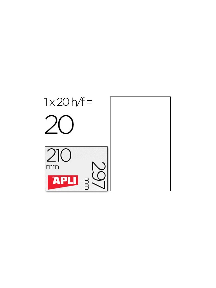 Etiquetas adhesivas apli de poliester resistente a la intemperie para impresora laser 210x297 mm Etiquetas adhesivas apli de poliester resistente a la intemperie para impresora laser 210x297 mm