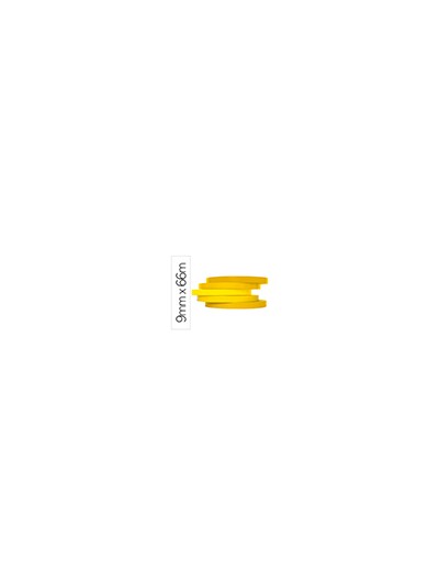 Cinta adhesiva q-connect 66 mt x 9 mm amarilla para cerrar bolsas