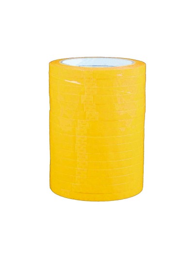 Cinta adhesiva q-connect 66 mt x 9 mm amarilla para cerrar bolsas