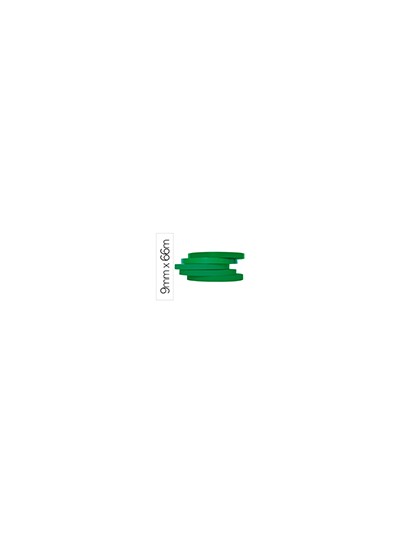 Cinta adhesiva q-connect 66 mt x 9 mm verde para cerrar bolsas