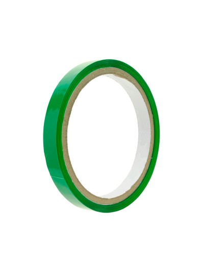 Cinta adhesiva q-connect 66 mt x 9 mm verde para cerrar bolsas