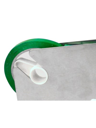 Cinta adhesiva q-connect 66 mt x 9 mm verde para cerrar bolsas