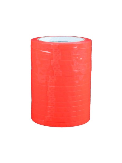 Cinta adhesiva q-connect 66 mt x 9 mm roja para cerrar bolsas