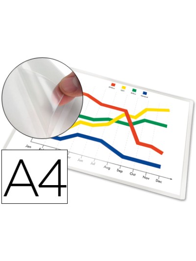 Funda autoadhesiva q-connect din a4 210x297mm pack de 5 unidades