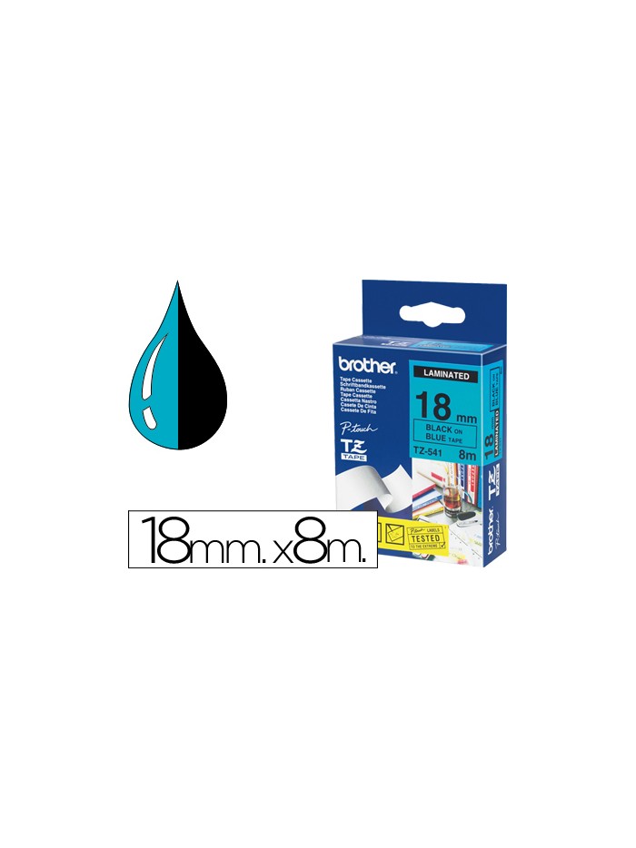 Cinta brother tze541 azul-negro 18mm longitud 8mt Cinta brother tze541 azul-negro 18mm longitud 8mt