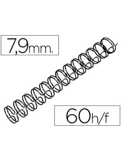 Espiral wire 3:1 7,9 mm n.5 negro capacidad 60 hojas caja de 100 unidades