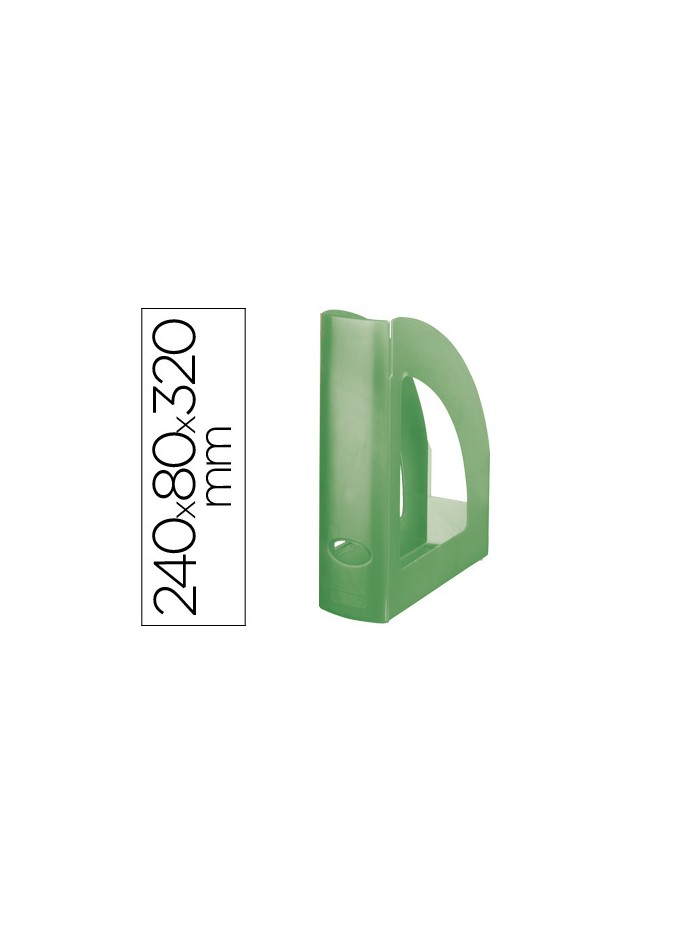 Revistero plastico q-connect verde translucido Revistero plastico q-connect verde translucido
