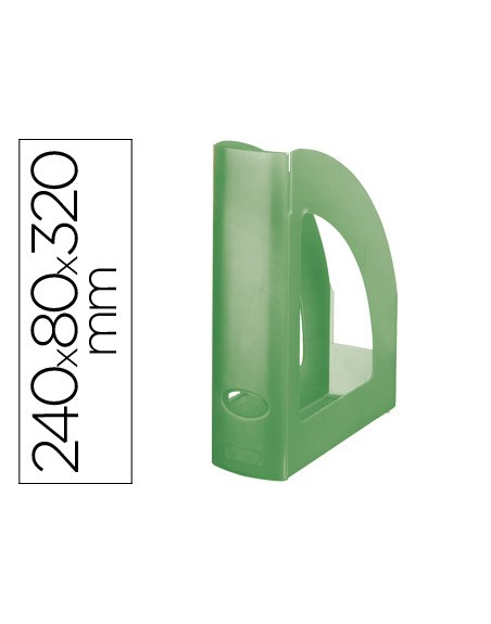 Revistero plastico q-connect verde translucido