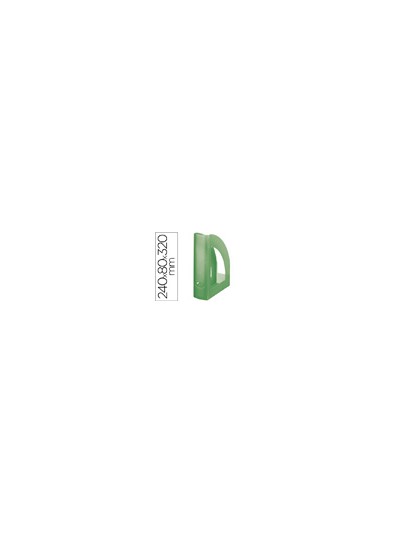 Revistero plastico q-connect verde translucido