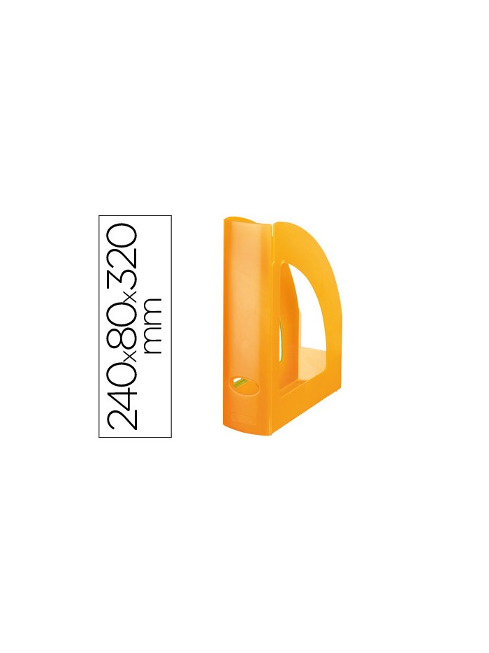 Revistero plastico q-connect naranja translucido Revistero plastico q-connect naranja translucido