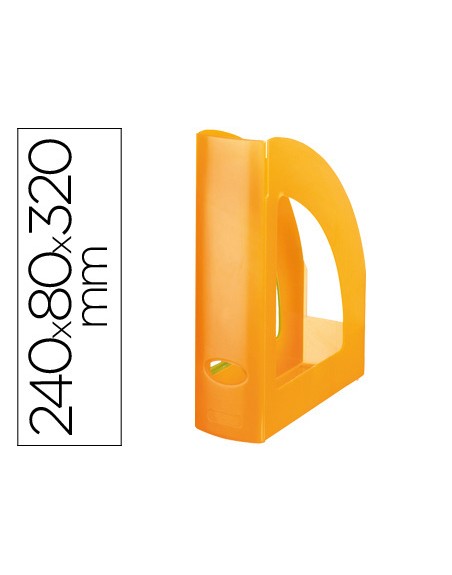 Revistero plastico q-connect naranja translucido