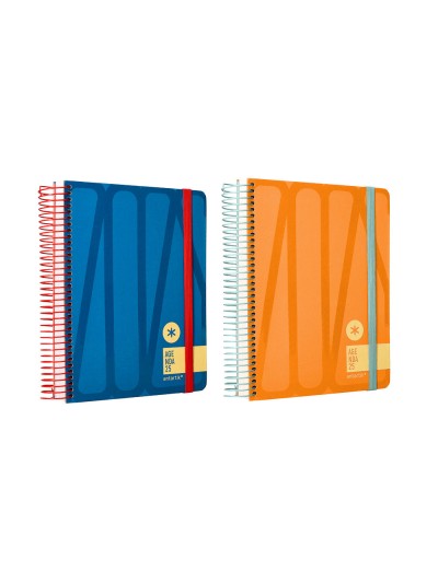 Agenda espiral antartik bold a5+ 2025 dia pagina colores azul y melocoton surtidos papel 80 gr