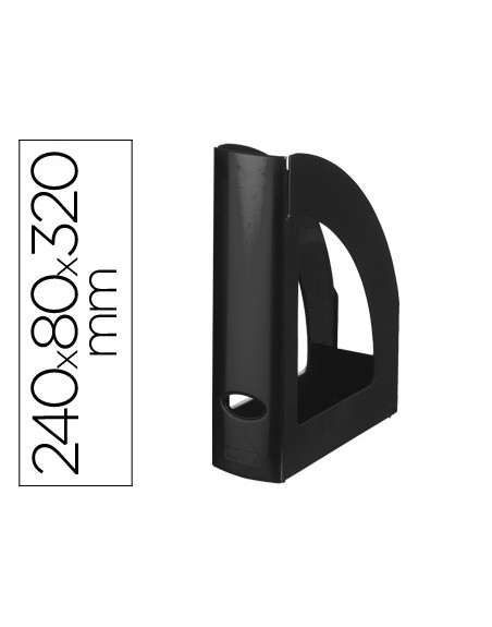 Revistero plastico q-connect negro opaco 100% reciclado