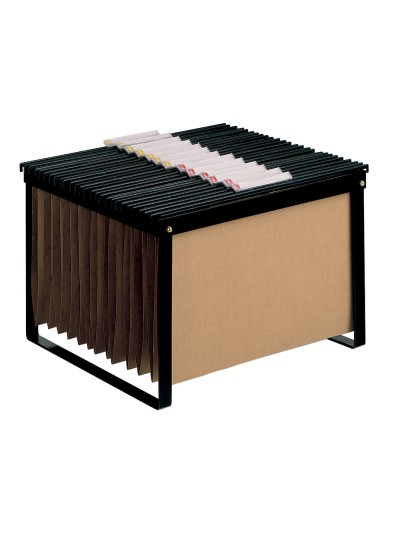 Soporte para carpetas colgante q-connect negro bastidor de sobremesa para carpetas tamaño folio y din a4